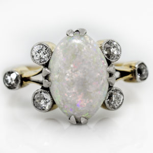 R1518-Fire Opal-Diamond-Ring