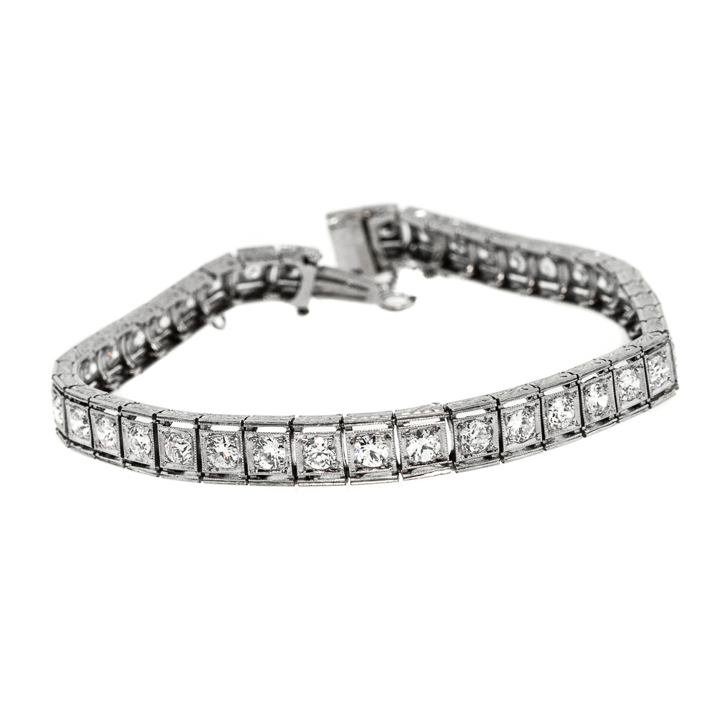 Original Diamond Platinum Straight Line Bracelet