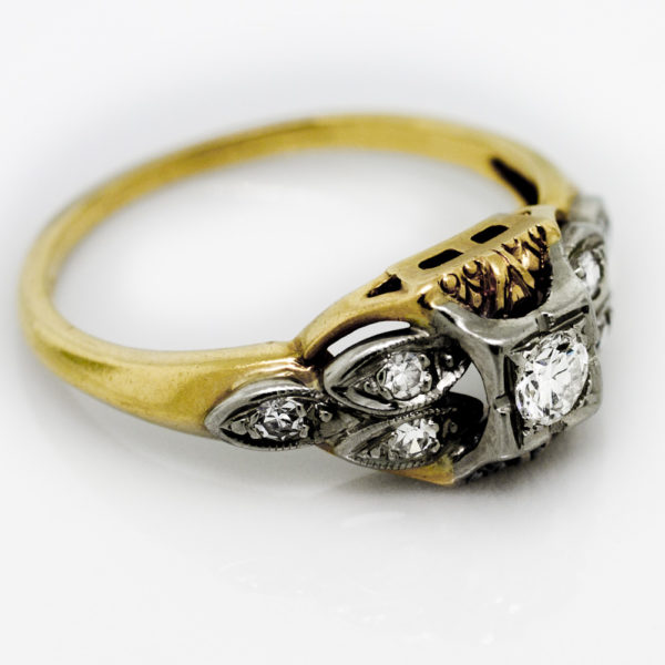 R1714-2-0.14 cts-Two Gold-Ring