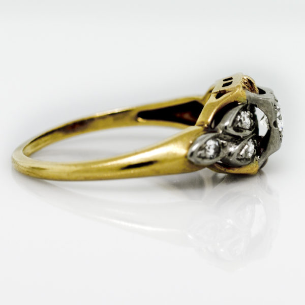 R1714-3-0.14 cts-Two Gold-Ring