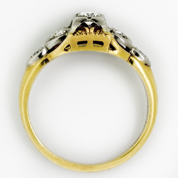 R1714-4-0.14 cts-Two Gold.Ring