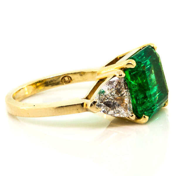 R1838-2-4.15 cts-Colombian Emerald-Diamond-Gold