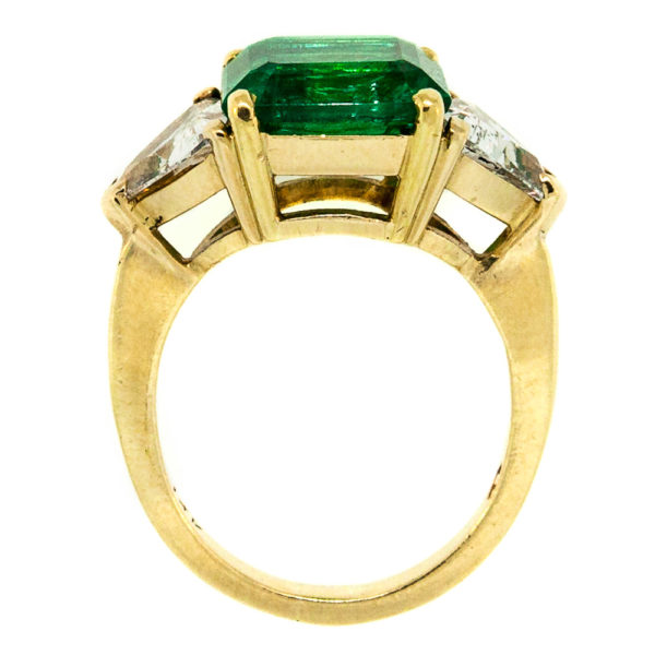 R1838-3-4.15 cts-Colombian Emerald-Dia-Gold