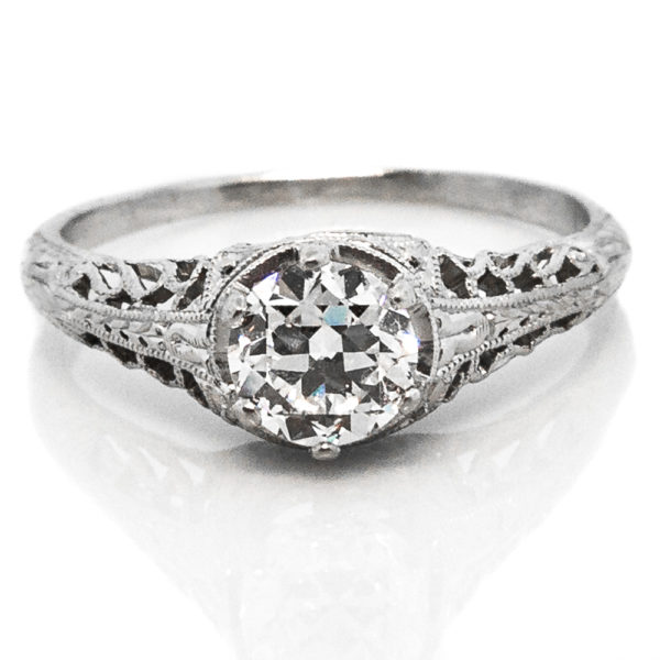 R1894-0.71 cts-OEC-Filigree-Platinum-Ring