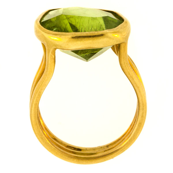 R1745-3-12 cts-Peridot-18KT Y-Ring