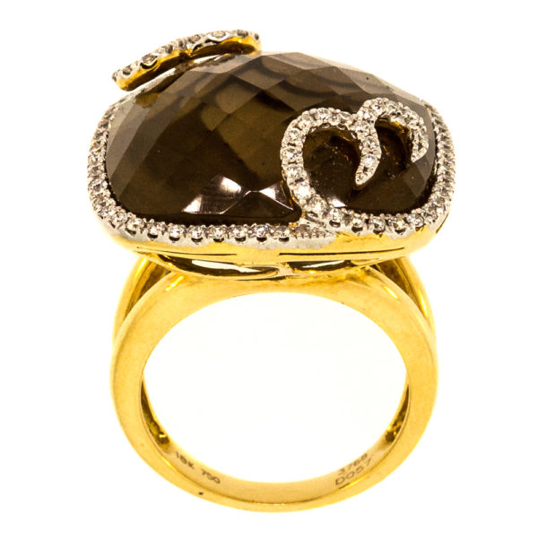 R1752-3-Brown Citrine-Diamond-Gold-Ring