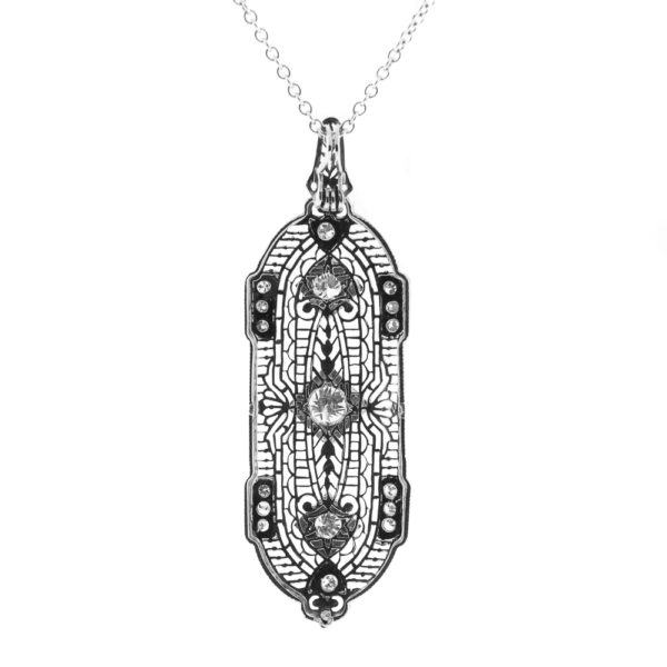 N588-2-Filigree-1.35 cts-Enlongated-Pendant