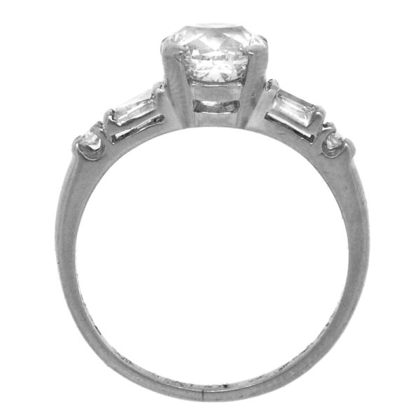 R2004-3-1.44 cts-Cushion-Baguette-Dia-Plat-Ring