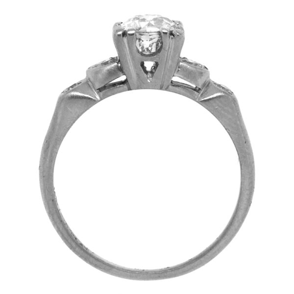 R2007-3-0.81 cts-OEC-Oval Shoulders-Plat-Ring