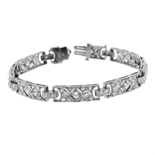 B443-4.90 cts-Rectangular links-Platinum-Brac