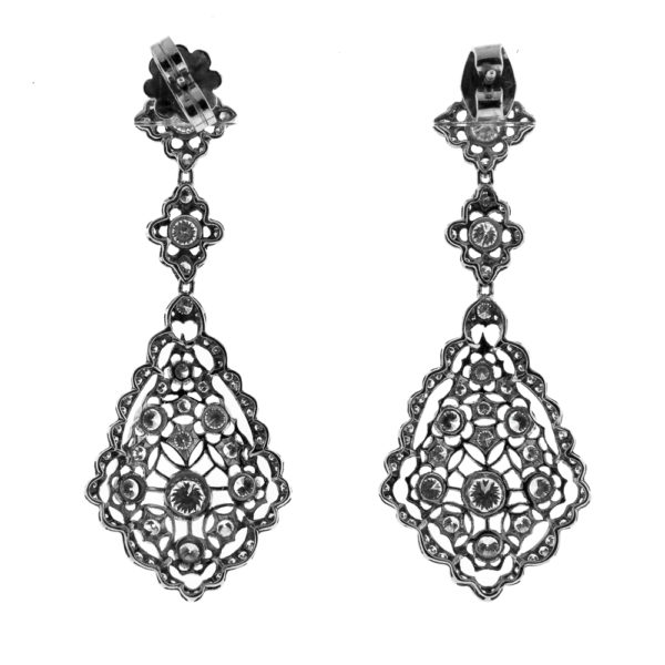 E557-2-Handmade-Filigree-4.16 cts-Plat-Earrings