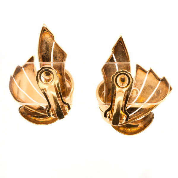 E620-2-Retro-Spread Wings-Gold-Earrings