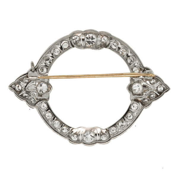 P228-2-2.00 cts-Old Euro-Plat-Deco-Pin