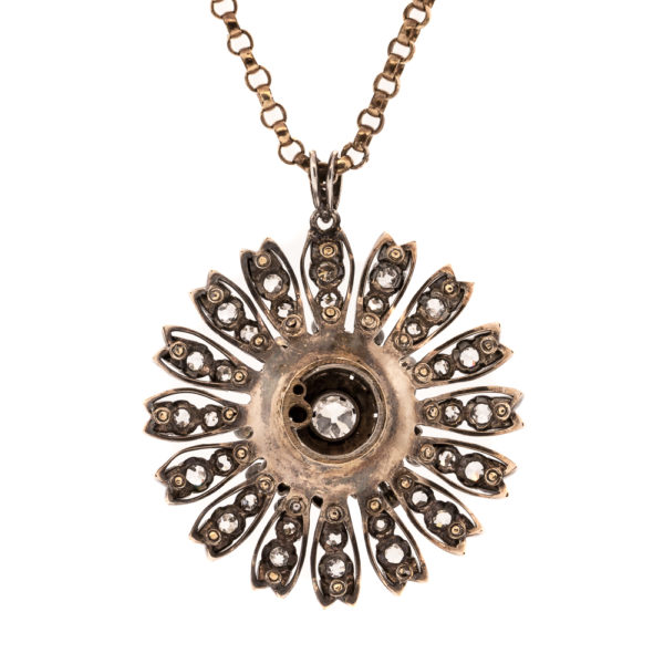 N446-2-Victorian-Old Cut Dia-Flower-Pendant