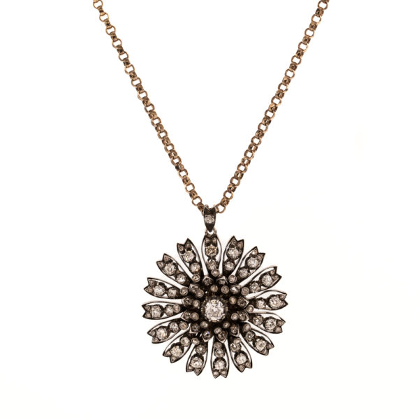 N446-3-Victorian-Old Cut Dia-Flower-Pendant