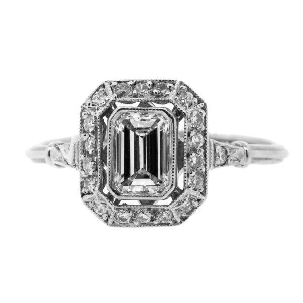 R2070-N.Vintage-0.50 cts-Emerald Cut Diamond-Plat-