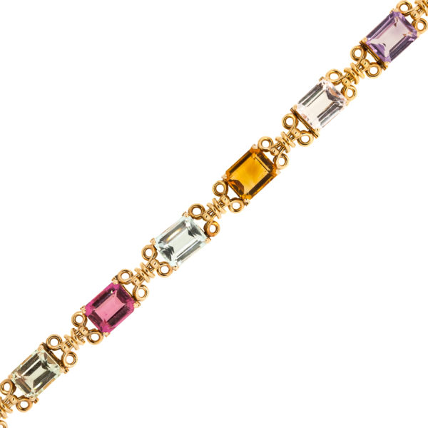 B503-4-Retro-24 cts Color Gems-Rose gold-Brac