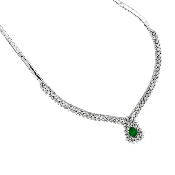 N581-3-2.00 cts-Colombian Emerald-Marquise-RBC-Neck