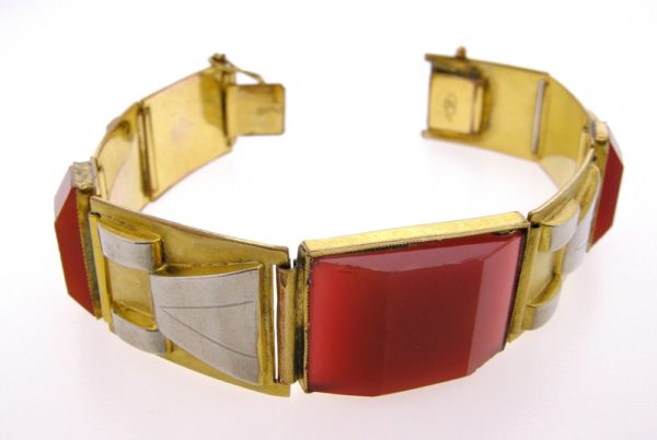 B321-4-Carnelian-1940-2 Tone Metal