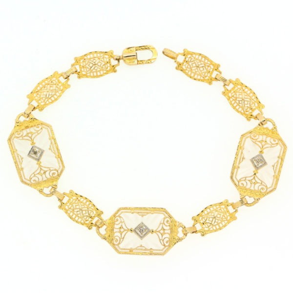 B521-1-Filigree-14KT Yellow-Diamand